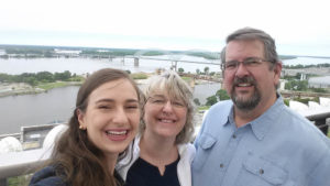 Brown family in front of Mississippi River