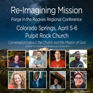 Graphic with info about the Re-Imagining Mission conference